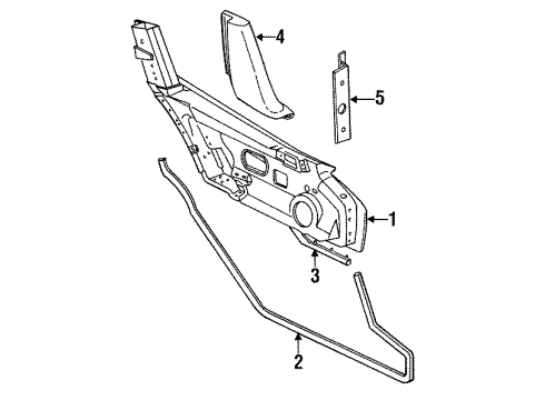 1995 Dodge Viper Door & Components, Exterior Trim Seal Assembly-Assembly - Front Door Opening P Diagram for 4709252