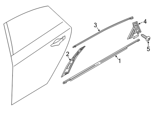 2020 Hyundai Sonata Exterior Trim - Rear Door W/STRIP Assembly-RR Dr Belt O/S LH Diagram for 83210-L1000