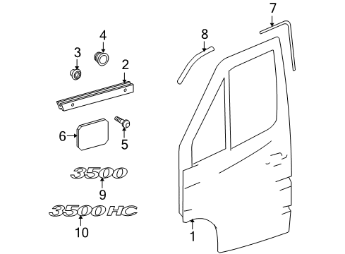 2005 Dodge Sprinter 3500 Front Door & Components, Exterior Trim Seal-Door Diagram for 5133518AA