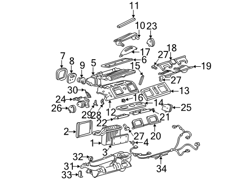 2000 Cadillac DeVille Air Conditioner Liquid Line Diagram for 25713423