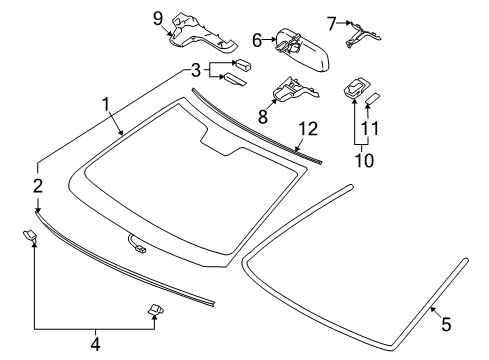 2008 Lexus LS460 Wiper & Washer Components Cover, Rain Sensor Diagram for 75631-50020