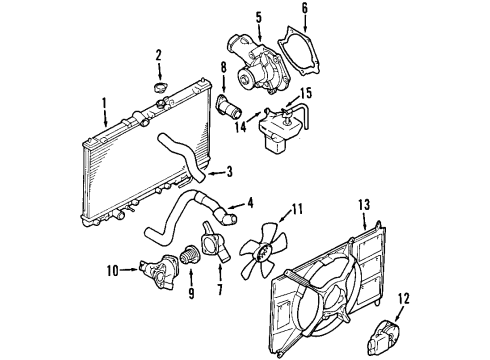 1999 Mitsubishi Galant Cooling System, Radiator, Water Pump, Cooling Fan Gasket-Water Pump Diagram for MD315465