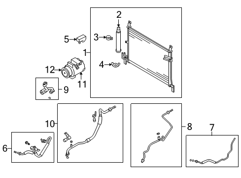 2020 Nissan GT-R A/C Condenser, Compressor & Lines Pipe Front Cooler, High A Diagram for 92441-JF01A