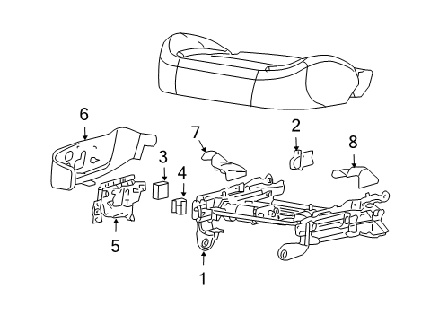 2004 Chevrolet Colorado Power Seats Switch Asm, Driver Seat Lumbar Control *Pewter *Pewter Diagram for 19149051