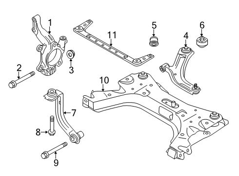 2016 Nissan NV200 Front Suspension, Lower Control Arm, Stabilizer Bar, Suspension Components BUSHING Low Arm Diagram for 54560-9AM0A