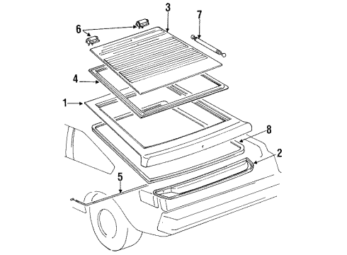 1985 Toyota Celica Gate & Hardware Stay Diagram for 68950-19185