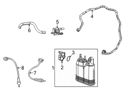 2021 Jeep Grand Cherokee L Emission Components VAPOR Diagram for 68403027AD