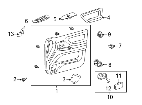 2006 Toyota Land Cruiser Front Door Switch Bezel Diagram for 74232-60321-B1