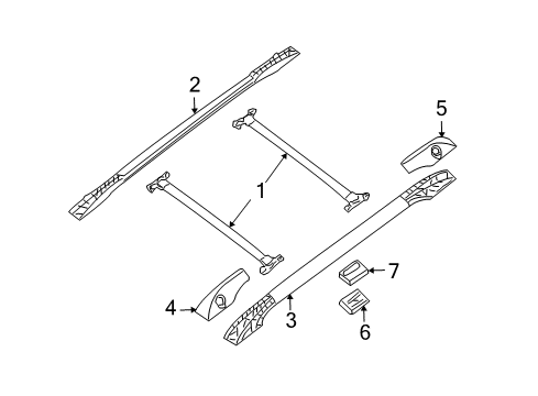 2008 Infiniti QX56 Exterior Trim - Roof Crossbar Assy-Front Diagram for 73807-ZQ00A