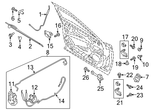 2018 Lincoln Continental Front Door - Lock & Hardware Run Channel Bolt Diagram for -W709451-S450B