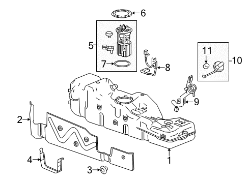 2017 Chevrolet Colorado Diesel Fuel Supply Fuel Pump Diagram for 84654010