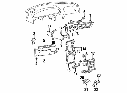 1996 Hyundai Sonata Instrument Panel Panel Assembly-Lower Crash Pad Diagram for 84751-34501-AQ