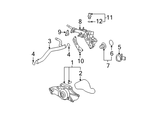 2006 Saturn Vue Powertrain Control Seal-Engine Coolant Crossover Pipe Diagram for 12581530