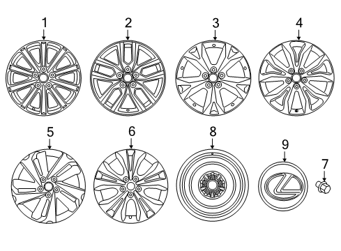 2020 Lexus NX300h Wheels Wheel, Disc Diagram for 42611-78150