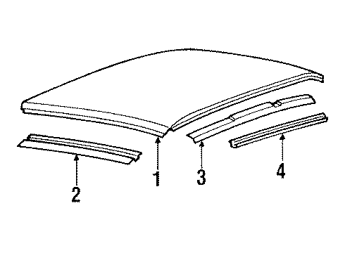 1993 Chrysler New Yorker Roof & Components WEATHERSTRIP-Front & Rear Door Drip-Secondary Diagram for 4615186