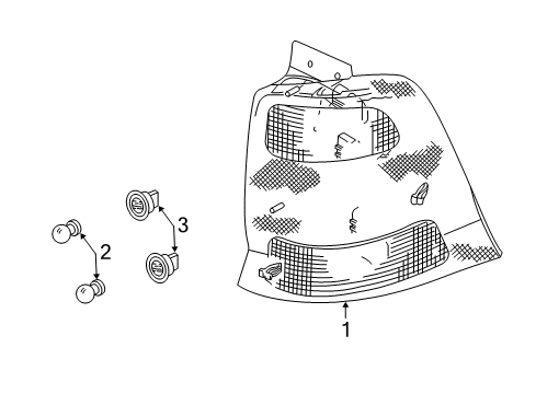 2006 Mercury Monterey Bulbs Tail Lamp Assembly Diagram for 6F2Z-13404-BA