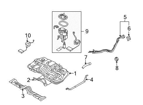 2008 Hyundai Tucson Fuel Supply Neck Assembly-Fuel Filler Diagram for 31040-2E300