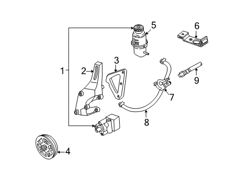 1999 Chrysler Concorde P/S Pump & Hoses, Steering Gear & Linkage Screw Diagram for 6505368AA