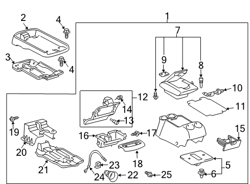 2010 Toyota Sienna Center Console Support Diagram for 58861-AE010-B0