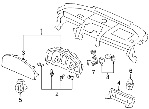 2009 Pontiac G8 Cluster & Switches, Instrument Panel Instrument Panel Gage CLUSTER Diagram for 92234155