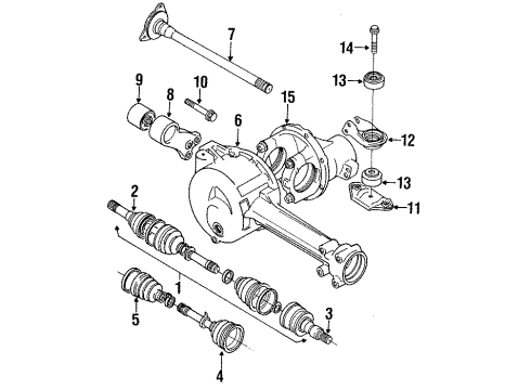 1998 Chevrolet Tracker Drive Axles - Front Joint Kit, Front Wheel Drive Shaft Double Offset Inner Diagram for 91172662