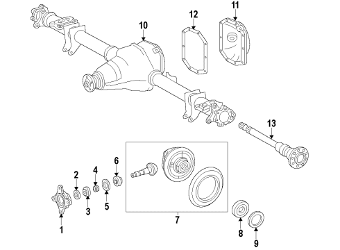 2007 Dodge Sprinter 2500 Rear Axle, Differential, Propeller Shaft Axle-Service Rear Diagram for 4862647AB