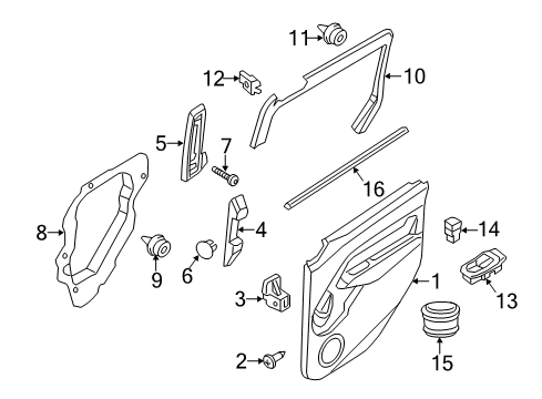 2017 Ford Transit Connect Sliding Door Belt Weatherstrip Diagram for DT1Z-6125861-A