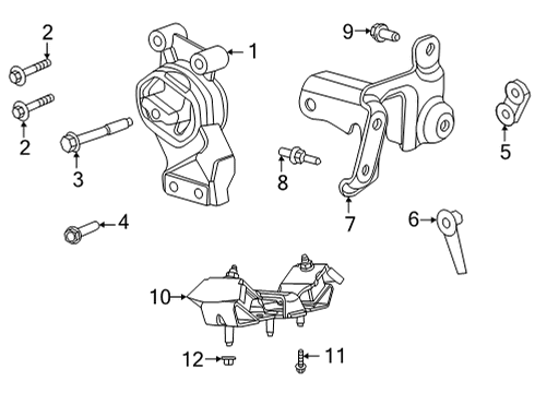 2022 Ram 1500 Automatic Transmission Engine Mount Diagram for 5038877AB