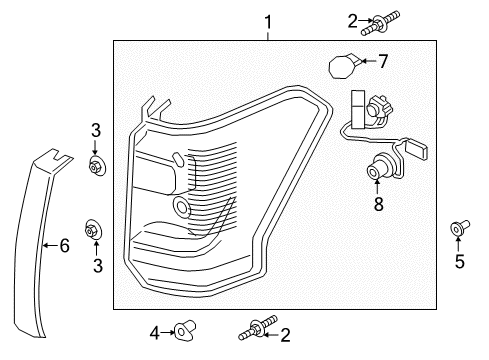 2020 Ford Expedition Bulbs Tail Lamp Assembly Diagram for JL1Z-13405-G