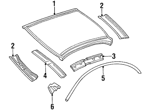 1998 Chrysler Cirrus Roof & Components WEATHERSTRIP-A-Pillar Base Diagram for 4646880AB