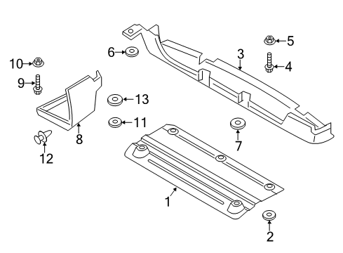 2014 Lincoln MKZ Rear Floor & Rails Side Shield Diagram for DP5Z-78403B22-A