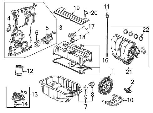 2010 Honda Accord Intake Manifold Base, Injector Diagram for 17050-R40-A00