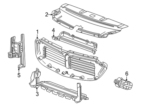 2022 Buick Envision Radiator & Components Side Baffle Diagram for 39120710