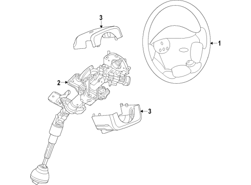 2015 Chrysler 200 Steering Column & Wheel, Steering Gear & Linkage Steering Column Intermediat Shaft Diagram for 68194568AA