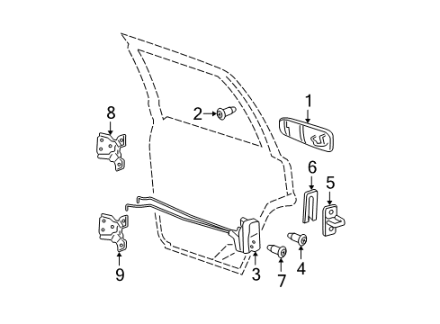 2005 Jeep Grand Cherokee Rear Door - Lock & Hardware Handle-Rear Door Exterior Diagram for 5HS57WELAG