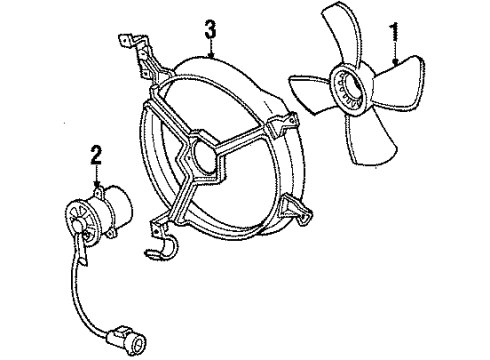1985 Honda Prelude Cooling Fan Shroud (Denso) Diagram for 19015-PJ6-663