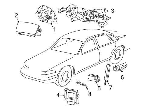 2011 Mercury Grand Marquis Air Bag Components Diagnostic Module Diagram for 9W7Z-14B321-A