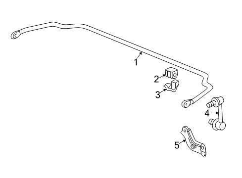2001 Honda Accord Stabilizer Bar & Components - Rear Bracket, Left Rear Link Stabilizer Diagram for 52345-S84-A00