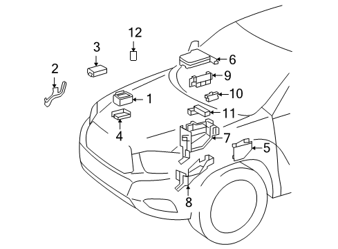 2013 Toyota Highlander Fuse & Relay Junction Block Diagram for 82720-48150