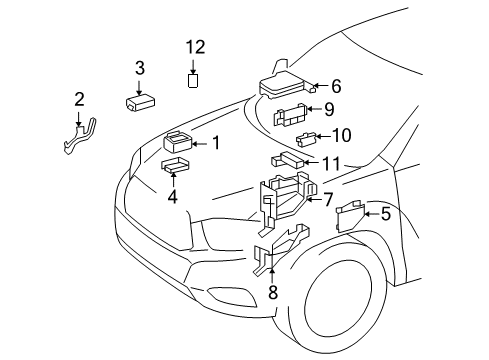 2009 Toyota Highlander Fuse & Relay Relay Plate Diagram for 82741-48070