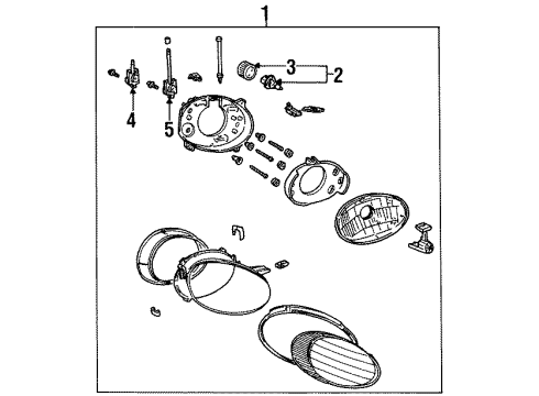 1998 Ford Taurus Headlamps Composite Headlamp Diagram for F6DZ-13008-A