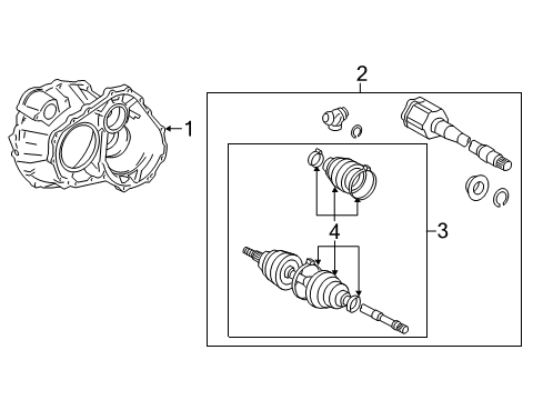 2009 Toyota Sienna Carrier & Front Axles Axle Assembly Diagram for 43410-08041