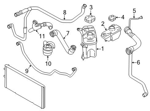 2015 BMW M4 Hoses, Lines & Pipes Coolant Radiator Line Diagram for 17122284690