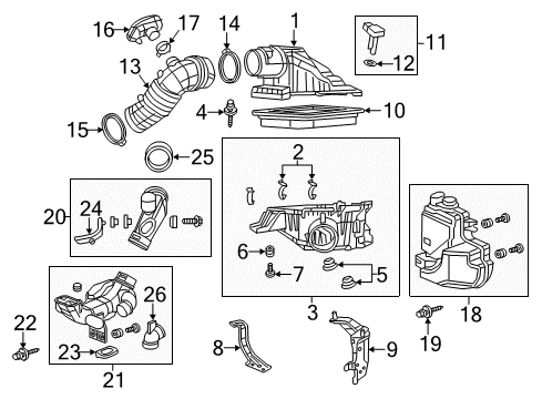 2013 Honda CR-V Powertrain Control Element Assembly, Air Diagram for 17220-R5A-A00