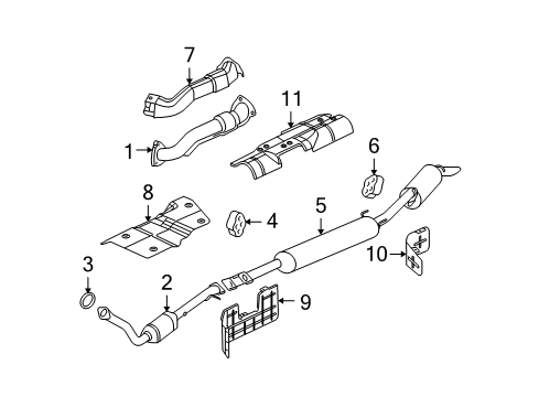 2006 Chevrolet Uplander Exhaust Components Muffler & Pipe Diagram for 15839173