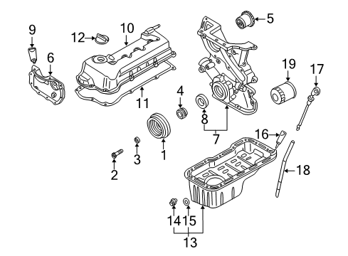 2002 Nissan Sentra Filters Guide-Oil Level Gauge Diagram for 11150-4Z001