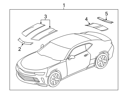 2017 Chevrolet Camaro Stripe Tape Stripe Kit Diagram for 84047846
