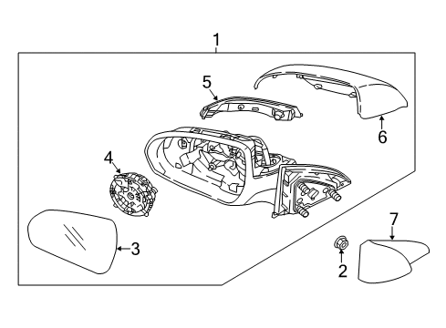 2019 Hyundai Elantra GT Mirrors Rear View Mirror Scalp, Left, Exterior Diagram for 87616-G3010