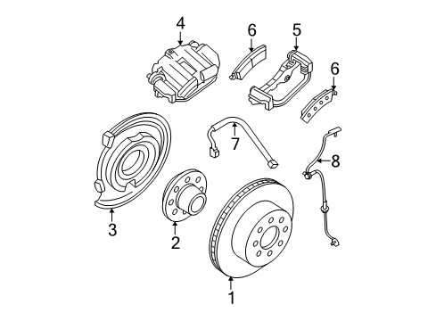 2009 GMC Yukon XL 1500 Rear Brakes Brake Hose Diagram for 25906096