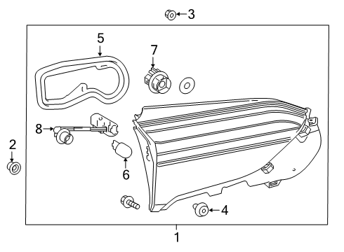 2021 Toyota RAV4 Bulbs Back Up Lamp Diagram for 81580-0R060